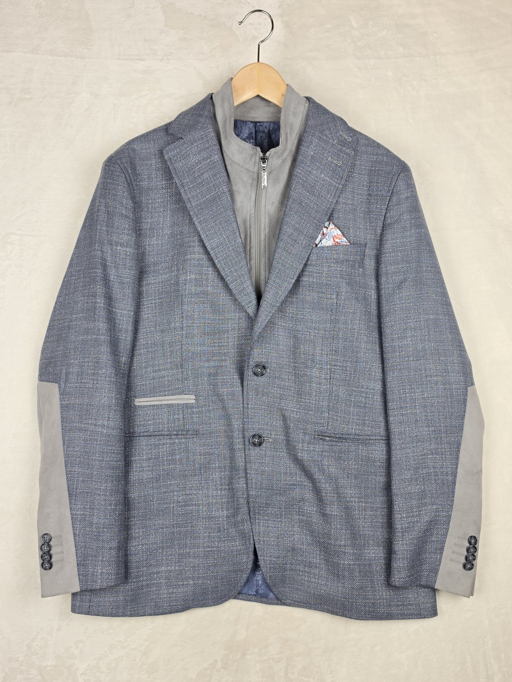 Robert Graham Jetset Sport Coat Removable Vest Mens 42 Gray Paisley Blazer